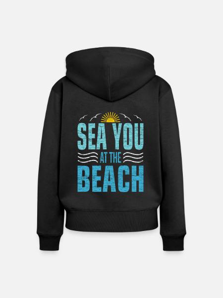 Meer - Frauen Premium Bio Zip Hoodie - Schwarz
