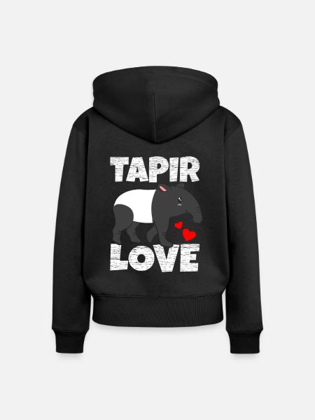 Tapir - Frauen Premium Bio Zip Hoodie - Schwarz