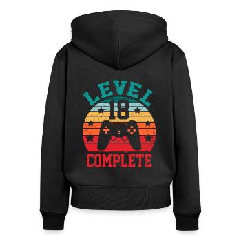 18th Birthday - Women's Premium Organic Zip Hoodie - black - Back - Julia (174cm)