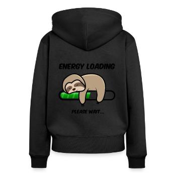 Sloth energy loading... please wait - Women's Premium Organic Zip Hoodie - black - Back - Julia (174cm)