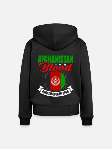 Afghanistan - Frauen Premium Bio Zip Hoodie - Schwarz
