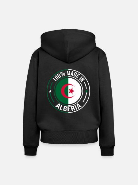 Algerien - Frauen Premium Bio Zip Hoodie - Schwarz