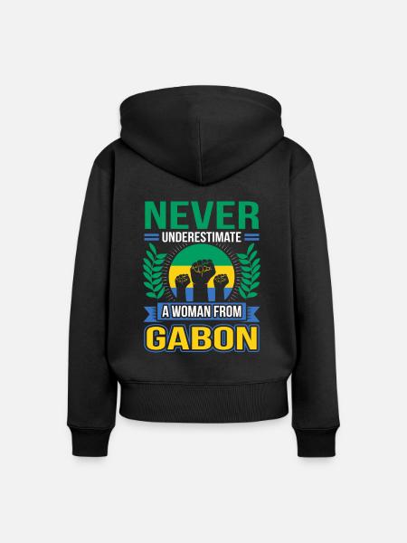 Gabun - Frauen Premium Bio Zip Hoodie - Schwarz
