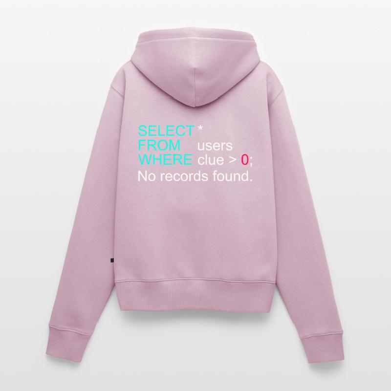 Database Data SQL Programmer Administration Women's Premium Organic Zip Hoodie