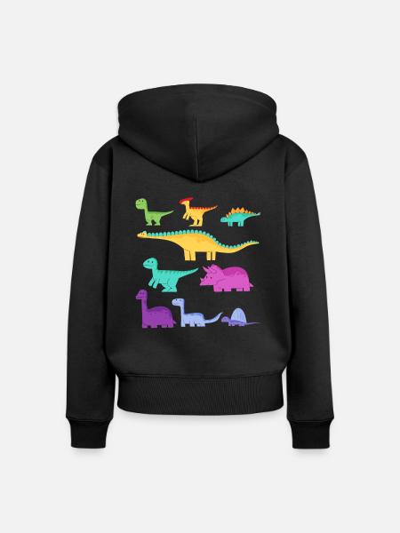 Arten Von Dinosauriern Dino - Frauen Premium Bio Zip Hoodie - Schwarz