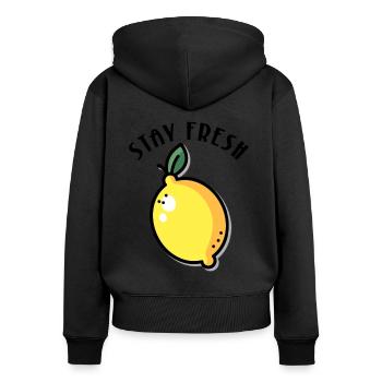Stay Fresh Lemon Summer Fruit - Women's Premium Organic Zip Hoodie - black - Back - Julia (174cm)