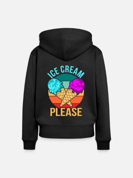 Eiscreme - Frauen Premium Bio Zip Hoodie - Schwarz