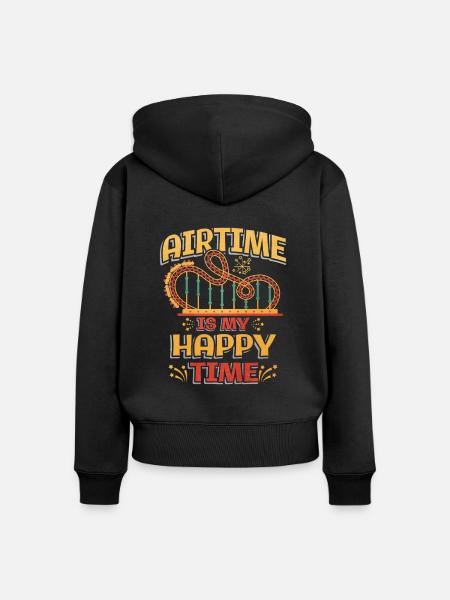 Achterbahn - Frauen Premium Bio Zip Hoodie - Schwarz