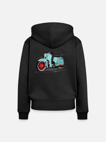 Simson Schwalbe mint, peppermint - Frauen Premium Bio Zip Hoodie - Schwarz