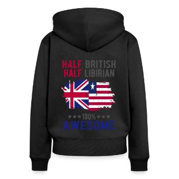 Half British Half Libyan - Women's Premium Organic Zip Hoodie - black - Back - Julia (174cm)