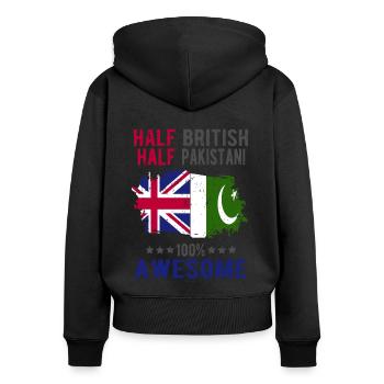 Half British Half Pakistanis - Women's Premium Organic Zip Hoodie - black - Back - Julia (174cm)