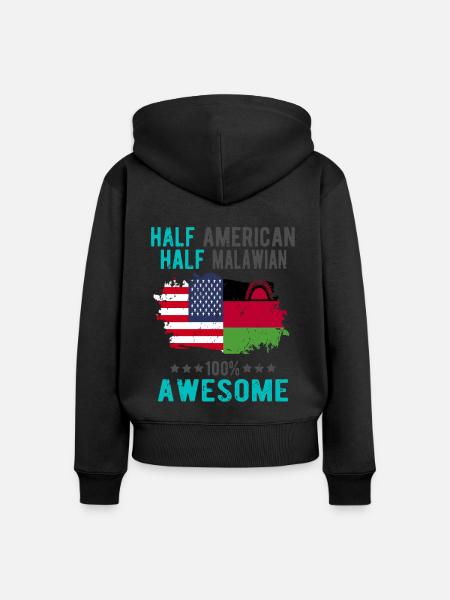 Halb Amerikaner Halb Malawi - Frauen Premium Bio Zip Hoodie - Schwarz