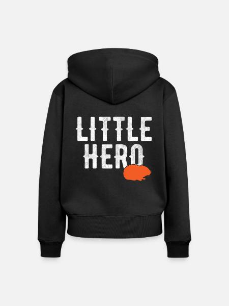 Kleiner Held - Süßer Tierhamster - Frauen Premium Bio Zip Hoodie - Schwarz
