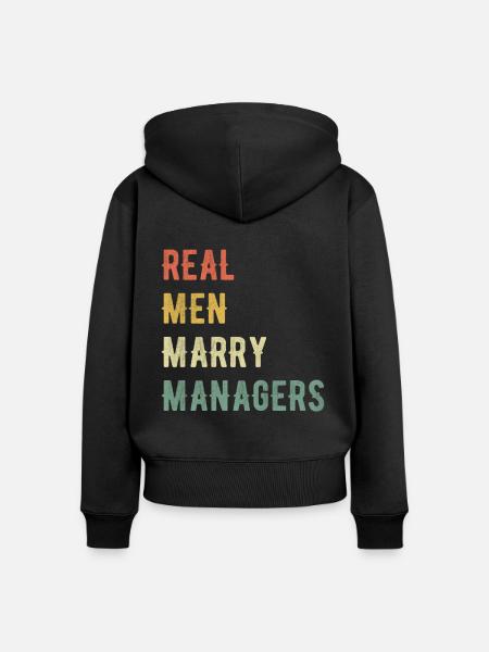 Echte Männer Heiraten Manager - Frauen Premium Bio Zip Hoodie - Schwarz