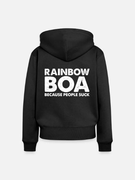 Leute Saugen Regenbogen-Boa-Schlange - Frauen Premium Bio Zip Hoodie - Schwarz