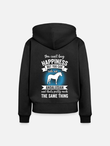 Reiten - Andalusischer Pferd - Frauen Premium Bio Zip Hoodie - Schwarz