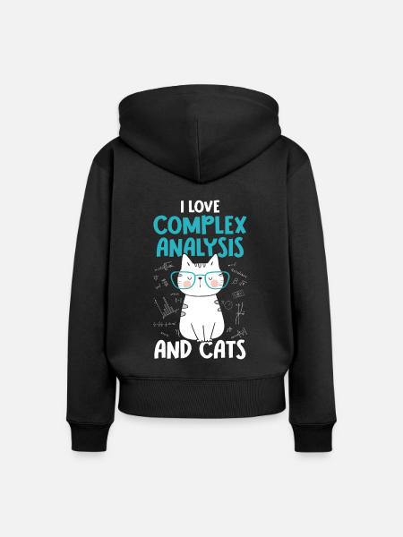 Ich Liebe Katzen - Komplexe Analyse - Frauen Premium Bio Zip Hoodie - Schwarz