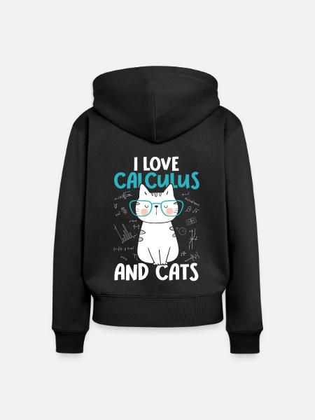 Ich Liebe Katzen - Kalkül - Frauen Premium Bio Zip Hoodie - Schwarz