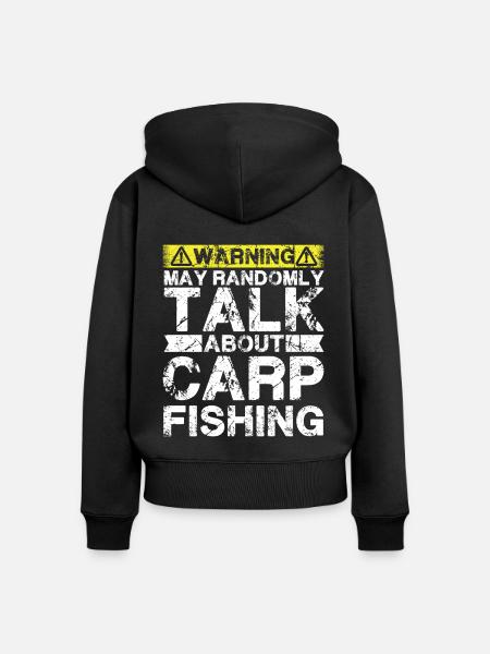 Angeln - Karpfenfisch - Frauen Premium Bio Zip Hoodie - Schwarz