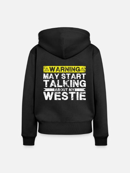 Apropos Westie - Frauen Premium Bio Zip Hoodie - Schwarz