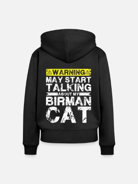 Apropos Birma-Katze - Frauen Premium Bio Zip Hoodie - Schwarz