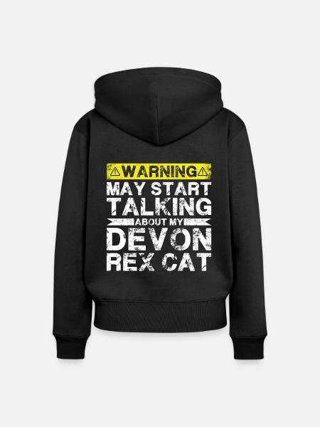Apropos Devon Rex Cat - Frauen Premium Bio Zip Hoodie - Schwarz