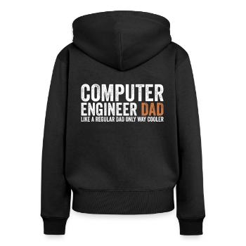 Papa - Ingénieur informaticien - Sweat à capuche zippé Premium bio Femme - noir - Dos - Julia (174cm)