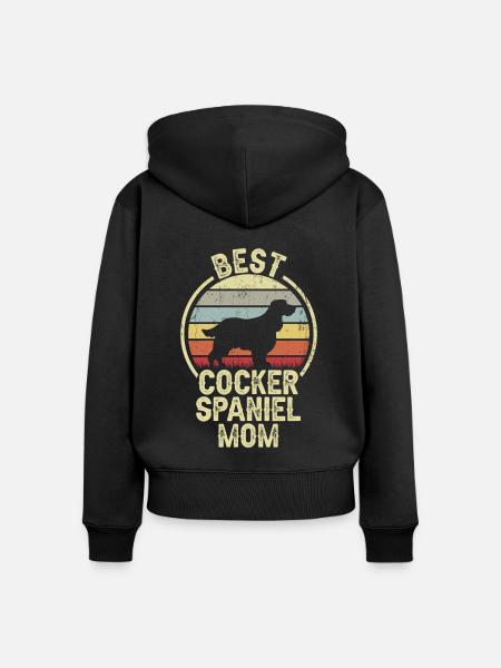 Hund Mom - Cocker Spaniel - Frauen Premium Bio Zip Hoodie - Schwarz