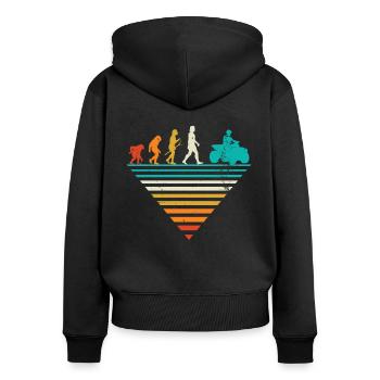 Human Evolution - Vintage ATV Ride - Sweat à capuche zippé Premium bio Femme - noir - Dos - Julia (174cm)