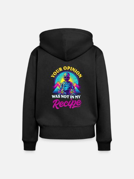 Kochmesser-Meinung nicht im Rezept - Frauen Premium Bio Zip Hoodie - Schwarz