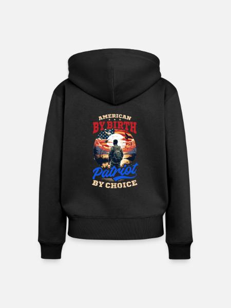 Vogelbeobachter Amerikanischer Vogelbeobachter - Frauen Premium Bio Zip Hoodie - Schwarz
