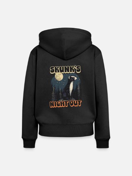 Skunk Skunks Abend - Frauen Premium Bio Zip Hoodie - Schwarz