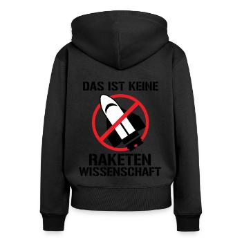 Keine Raketenwissenschaft Rakete Wissenschaft - Frauen Premium Bio Zip Hoodie - Schwarz - Hinten - Julia (174cm)