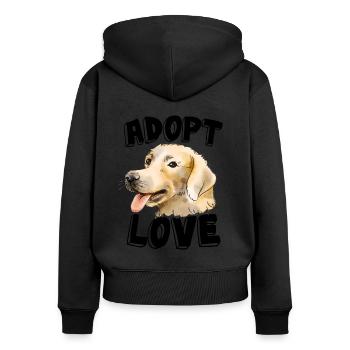 Adopter Dog Love Golden Retriever Mes Chiens - Sweat à capuche zippé Premium bio Femme - noir - Dos - Julia (174cm)