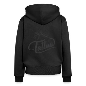 Tattoo Maschine Tätowierung Körperkult mit Tattoon - Frauen Premium Bio Zip Hoodie - Schwarz - Hinten - Julia (174cm)