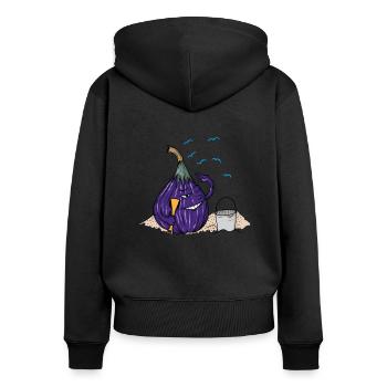 Fig on the beach - Women's Premium Organic Zip Hoodie - black - Back - Julia (174cm)