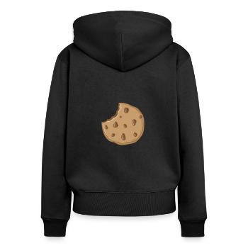 Biscuits fourrés au chocolat - Sweat à capuche zippé Premium bio Femme - noir - Dos - Julia (174cm)