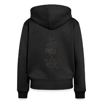 Disc golf basket plant - Women's Premium Organic Zip Hoodie - black - Back - Julia (174cm)