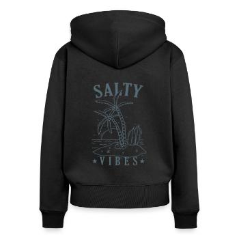 Salty Vibes Surfing Water Sports - Women's Premium Organic Zip Hoodie - black - Back - Julia (174cm)