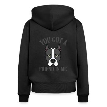 Staffordshire Terrier You got a Friend in Me Dog - Women's Premium Organic Zip Hoodie - black - Back - Julia (174cm)