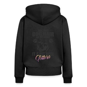 This isn't Dog Hair on me, It's Pit Bull Glitters - Women's Premium Organic Zip Hoodie - black - Back - Julia (174cm)