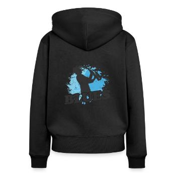 Blues Saxophon Musik Trompete - Frauen Premium Bio Zip Hoodie - Schwarz - Hinten - Julia (174cm)