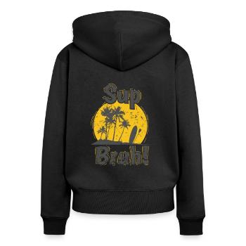 SUP Bruh! Équilibre de la pagaie debout - Sweat à capuche zippé Premium bio Femme - noir - Dos - Julia (174cm)