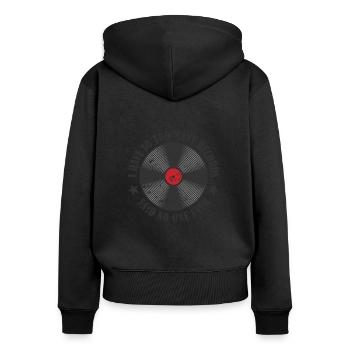 I have so too many Records said no one ever Vinyl - Women's Premium Organic Zip Hoodie - black - Back - Julia (174cm)