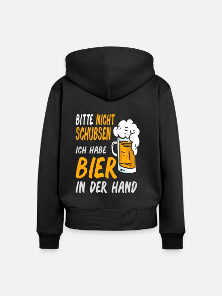Bier Bierliebhaber Biertrinker - Frauen Premium Bio Zip Hoodie - Schwarz