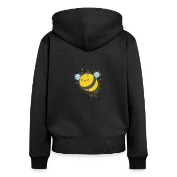 Bee Honey Animals Nature - Women's Premium Organic Zip Hoodie - black - Back - Julia (174cm)