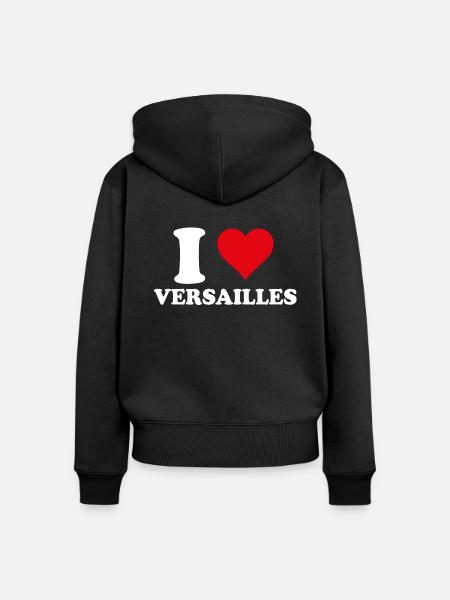 Ich liebe Versailles Geschenktourismus - Frauen Premium Bio Zip Hoodie - Schwarz