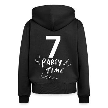 7 - Women's Premium Organic Zip Hoodie - black - Back - Julia (174cm)
