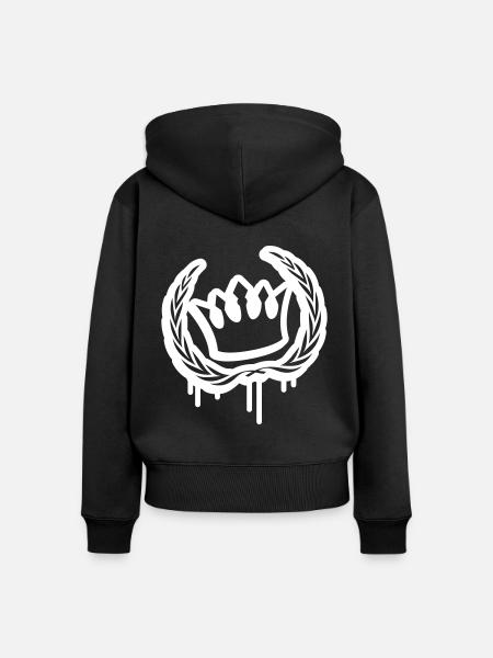 krone kranz - Frauen Premium Bio Zip Hoodie - Schwarz