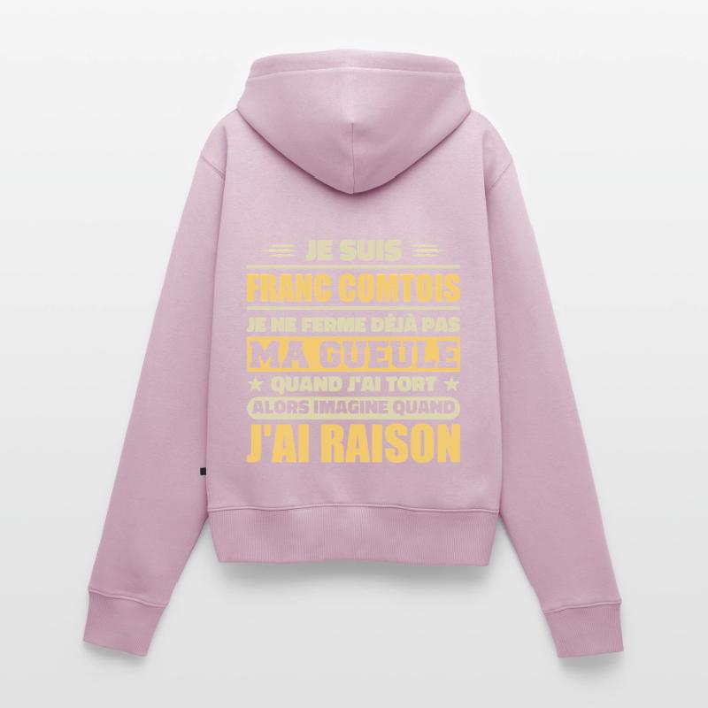 Franc comtois je ferme pas ma gueule franche comté Sweat à capuche zippé Premium bio Femme